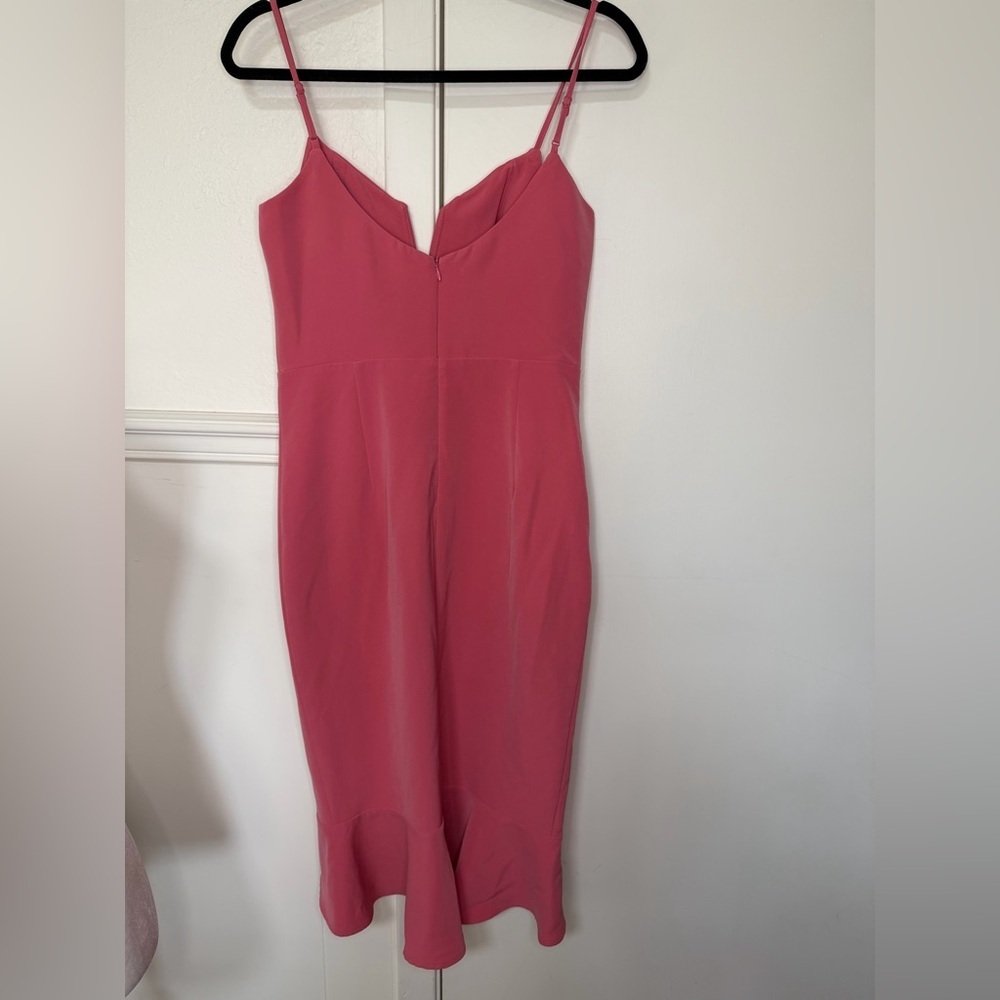 Bardot Kristen peplum midi dress melon color size 6 - Picture 4 of 9